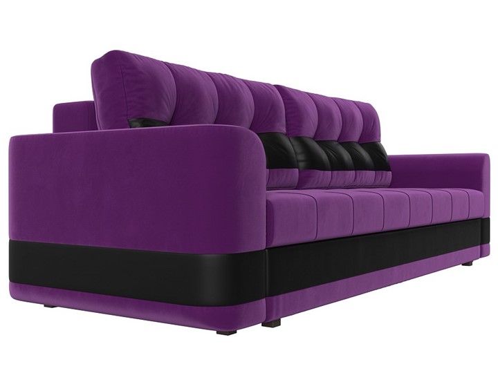 Прямой диван Честер, Фиолетовый/черный (вельвет/экокожа) в Тюмени - изображение 2