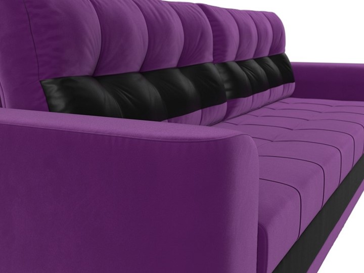 Прямой диван Честер, Фиолетовый/черный (вельвет/экокожа) в Тюмени - изображение 3
