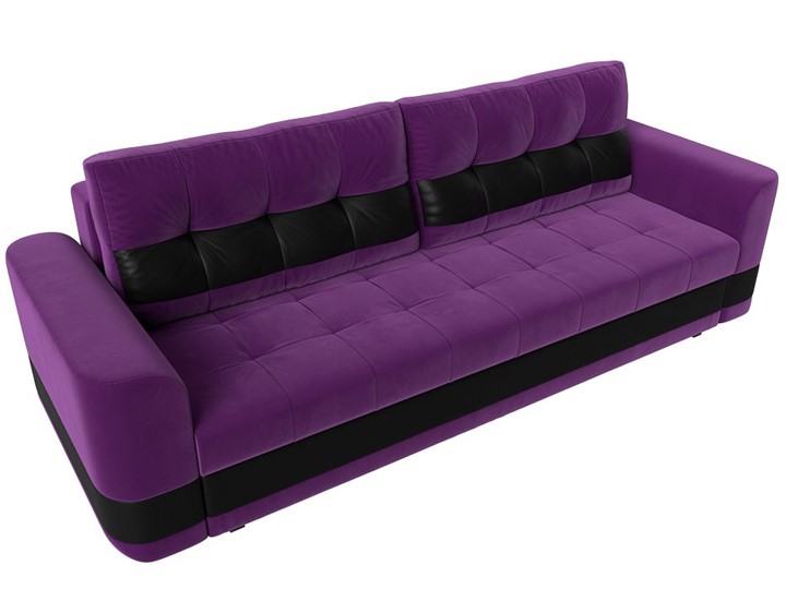 Прямой диван Честер, Фиолетовый/черный (вельвет/экокожа) в Заводоуковске - изображение 4