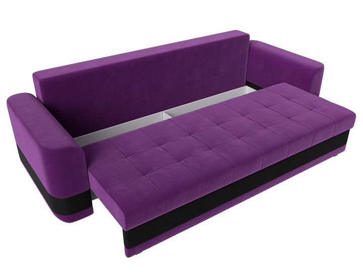Прямой диван Честер, Фиолетовый/черный (вельвет/экокожа) в Тюмени - изображение 5