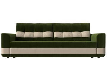 Прямой диван Честер, Зеленый/бежевый (вельвет/экокожа) в Тюмени - предосмотр 1