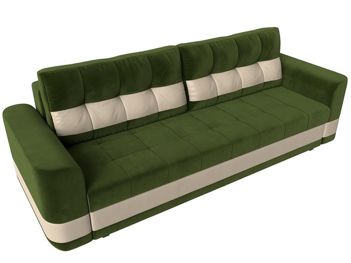 Прямой диван Честер, Зеленый/бежевый (вельвет/экокожа) в Заводоуковске - изображение 4