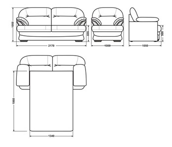 Прямой диван Квин 6 БД и 1 кресло в Тюмени - предосмотр 5