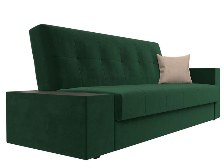 Прямой диван Лига-020, Зеленый\Зеленый\Бежевый(велюр) в Заводоуковске - изображение 2