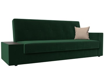 Прямой диван Лига-020, Зеленый\Зеленый\Бежевый(велюр) в Тюмени