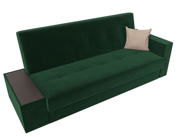 Прямой диван Лига-020, Зеленый\Зеленый\Бежевый(велюр) в Тюмени - изображение 4