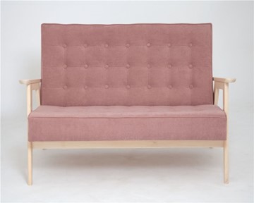 Прямой диван Ретро, двухместный (беленый дуб / RS 12 - розовый) в Заводоуковске - предосмотр 1