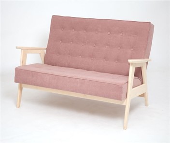 Прямой диван Ретро, двухместный (беленый дуб / RS 12 - розовый) в Тюмени