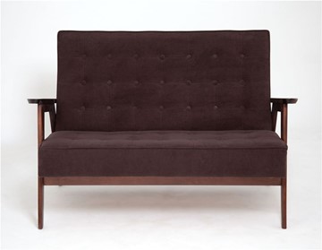Прямой диван Ретро, двухместный (темный тон / RS32 - коричневый) в Тюмени - предосмотр 1