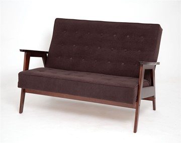 Прямой диван Ретро, двухместный (темный тон / RS32 - коричневый) в Заводоуковске - предосмотр
