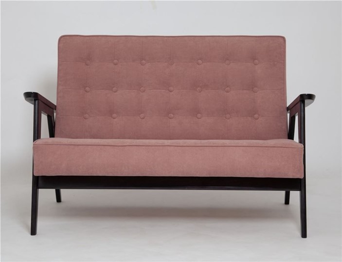 Прямой диван Ретро, двухместный (венге / RS 12 - розовый) в Заводоуковске - изображение 1