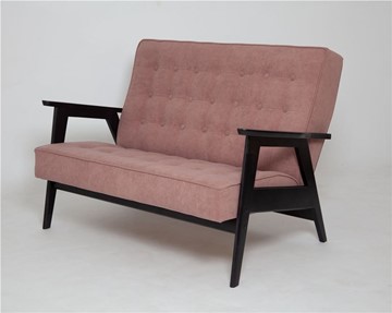 Прямой диван Ретро, двухместный (венге / RS 12 - розовый) в Тюмени