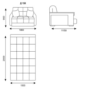 Прямой диван Турин 150 (НПБ) в Ишиме - предосмотр 6