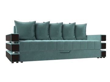 Прямой диван Венеция, Бирюзовый (велюр) Боннель в Тюмени