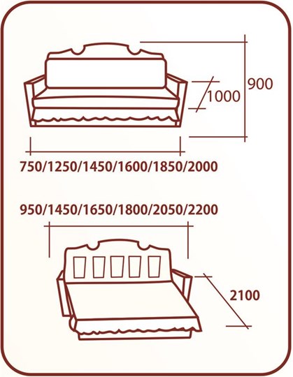 Прямой диван Аккордеон Бук 120, Элакс, Радуга в Тюмени - изображение 1
