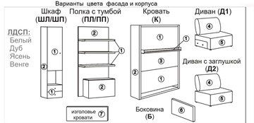 Диван Кровать-трансформер Smart (ШЛ+КД 1400+Пуф), шкаф левый, правый подлокотник в Заводоуковске - предосмотр 1