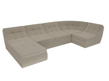 Модульный П-образный диван Холидей, Бежевый (микровельвет) в Тюмени - предосмотр 5