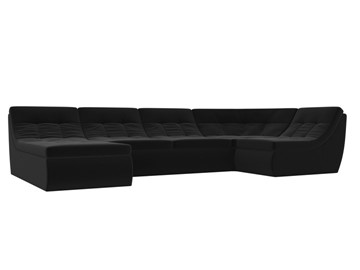 Модульный П-образный диван Холидей, Черный (микровельвет) в Тюмени