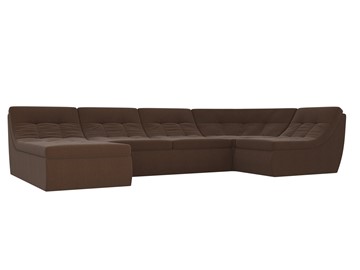 Модульный П-образный диван Холидей, Коричневый (рогожка) в Тюмени
