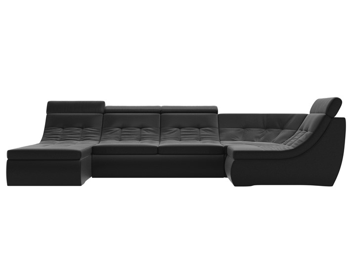 Большой модульный диван Холидей люкс, Черный (экокожа) в Заводоуковске - изображение 3