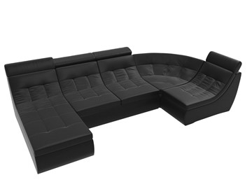 Большой модульный диван Холидей люкс, Черный (экокожа) в Тюмени - предосмотр 5