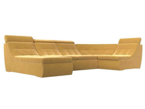 Большой модульный диван Холидей люкс, Желтый (микровельвет) в Тюмени - изображение