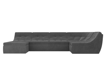 Модульный П-образный диван Холидей, Серый (велюр) в Заводоуковске - предосмотр 3