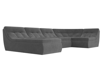Модульный П-образный диван Холидей, Серый (велюр) в Тюмени - предосмотр 4