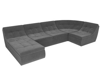Модульный П-образный диван Холидей, Серый (велюр) в Тюмени - предосмотр 5