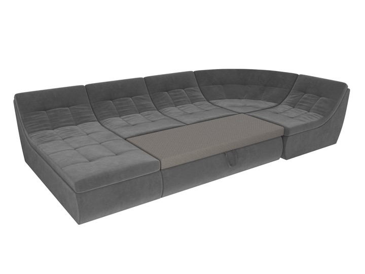Модульный П-образный диван Холидей, Серый (велюр) в Заводоуковске - изображение 7