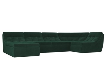 Модульный П-образный диван Холидей, Зеленый (велюр) в Тюмени