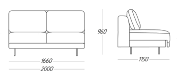 Модуль диван без подлокотников Нортон мод.005 1660 в Тюмени