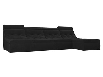 Модульный раскладной диван Холидей люкс, Черный (велюр) в Тюмени