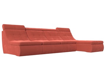 Модульный угловой диван Холидей люкс, Коралловый (микровельвет) в Тюмени
