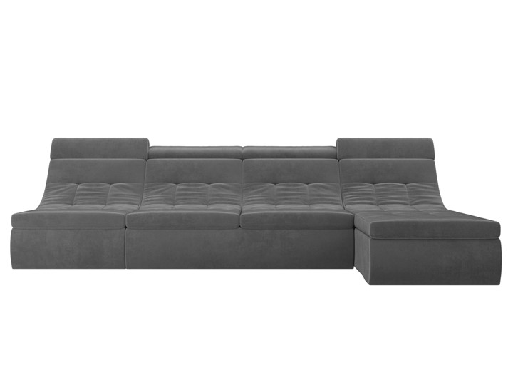 Большой модульный диван Холидей люкс, Серый (велюр) в Заводоуковске - изображение 3