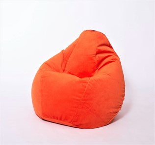Кресло-мешок Груша большое, велюр однотон, оранжевое в Заводоуковске