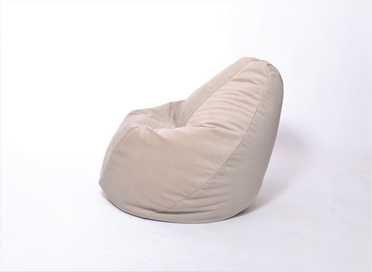 Кресло-мешок Груша большое, велюр однотон, бежевое в Тюмени - изображение 2