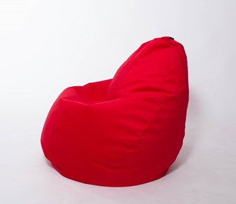 Кресло-мешок Груша среднее, велюр однотон, красное в Тюмени - предосмотр 1