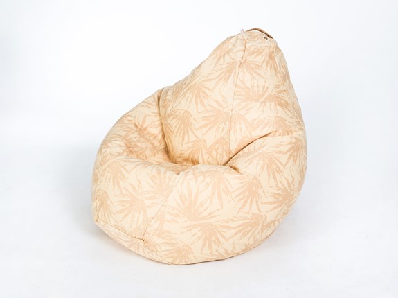 Кресло-мешок Груша большое, жаккард, бежевые листья в Тюмени - изображение