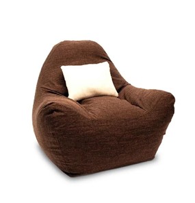 Бескаркасное кресло КлассМебель Эдем, рогожка орион, коричневый в Тюмени