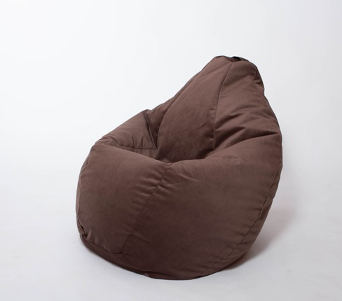 Кресло-мешок Груша большое, велюр однотон, шоколад в Тюмени - изображение