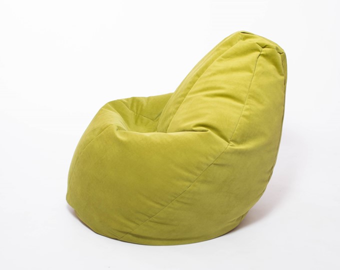 Кресло-мешок Груша большое, велюр однотон, травянное в Тюмени - изображение 2