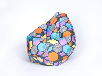 Кресло-мешок Груша среднее, велюр принт, геометрия в Ишиме