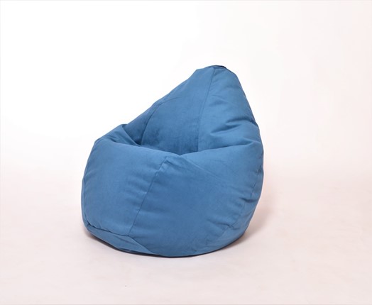 Кресло-мешок Груша большое, велюр однотон, синее в Заводоуковске - изображение