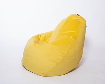 Кресло-мешок Груша среднее, велюр однотон, лимонное в Заводоуковске - предосмотр 1
