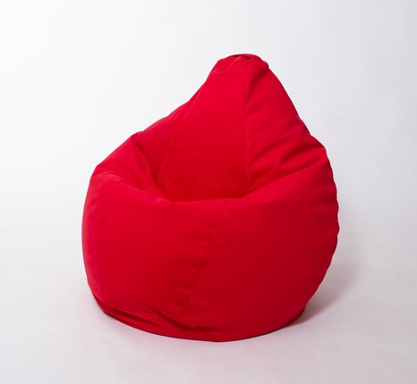 Кресло-мешок Груша большое, велюр однотон, красное в Ишиме - изображение