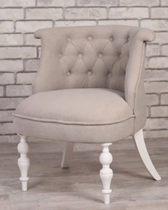 Кресло Бархат (светло-серый/белый) в Тюмени