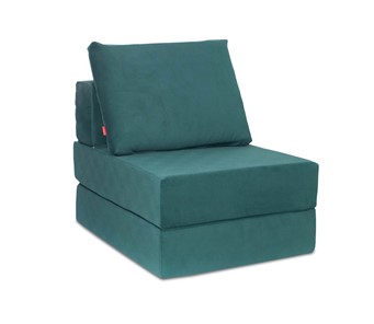 Бескаркасное кресло-кровать Окта, велюр изумруд в Тобольске