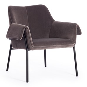 Кресло BESS (mod. 0179471) металл/вельвет, 70х71х75 см, серо-коричневый S108 (84 Brown)/черный в Тюмени - предосмотр