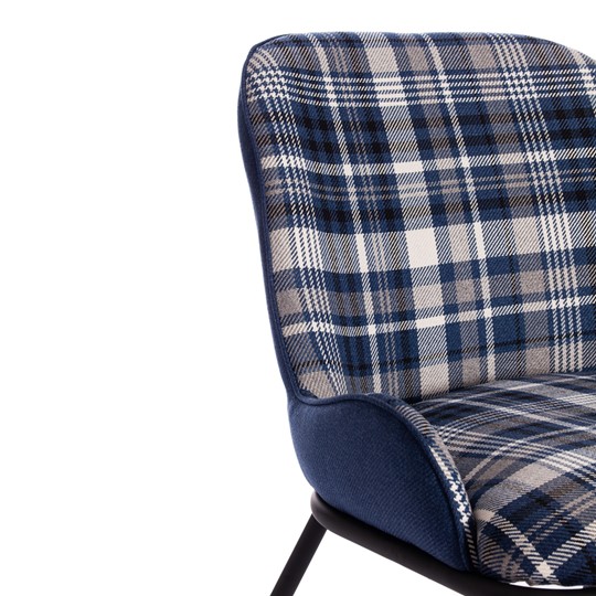 Кресло DUKEN (mod. 0179322) металл/ткань, 79х59х66 см, синий/синяя шотландка/черный в Тюмени - изображение 6